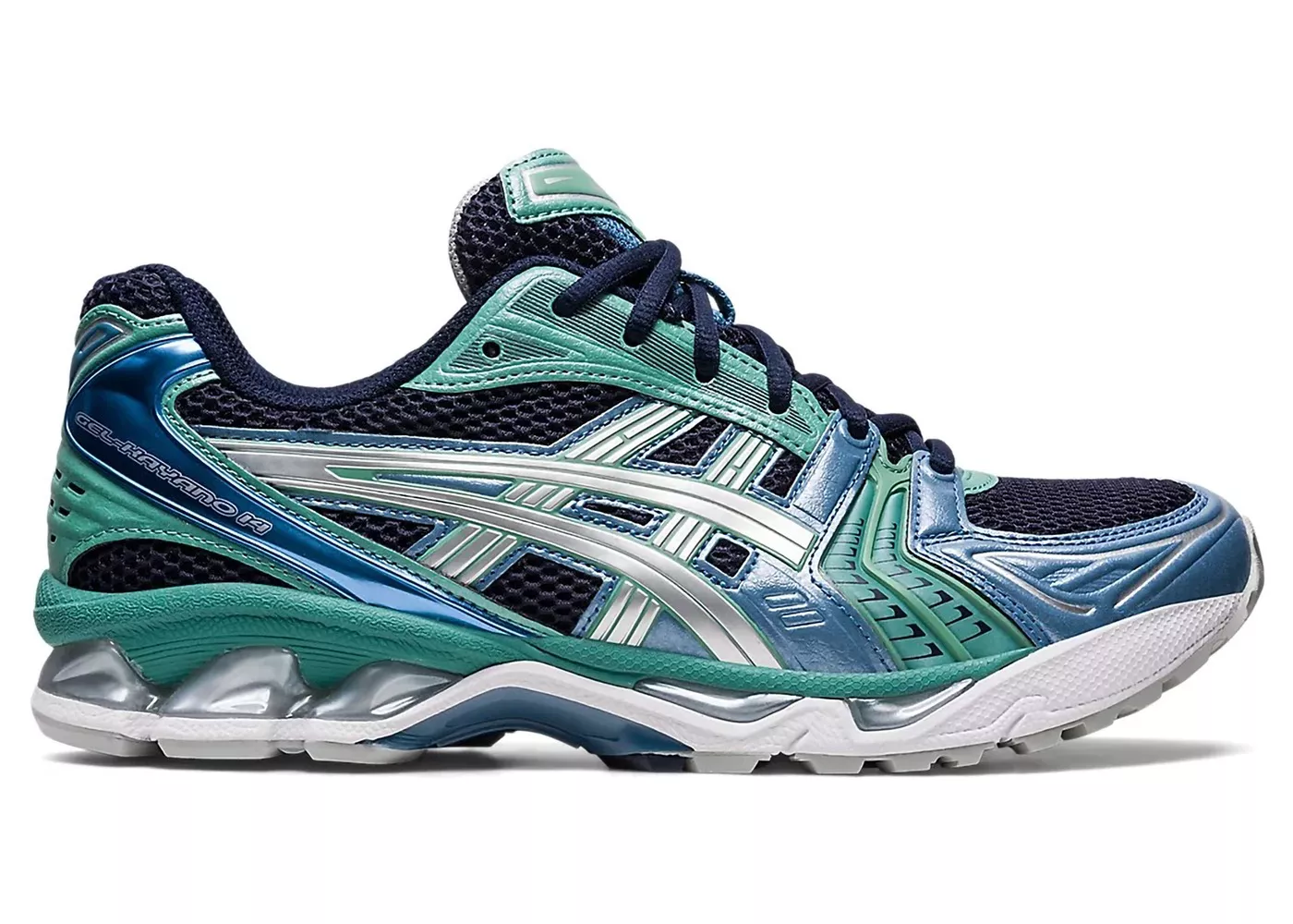 Фото № 1 с приближением к товару «‎ASICS Gel-Kayano 14 Midnight Blue Pure Silver Aqua»