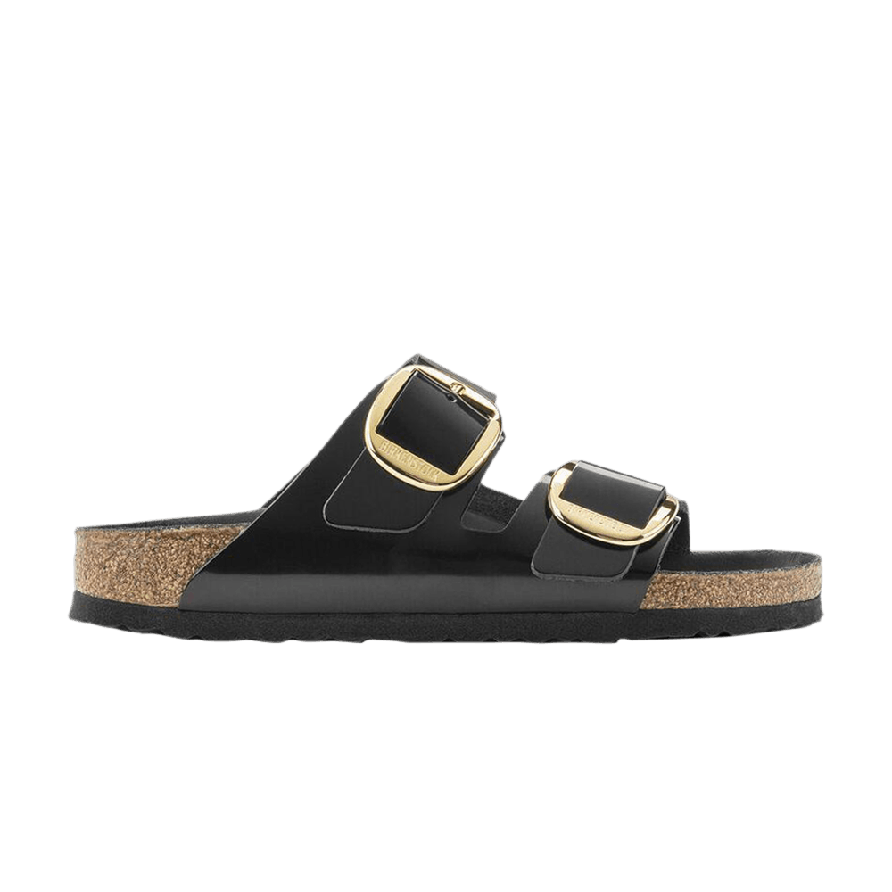 Birkenstock Women's Arizona Big Buckle Natural Patent Leather Narrow Black