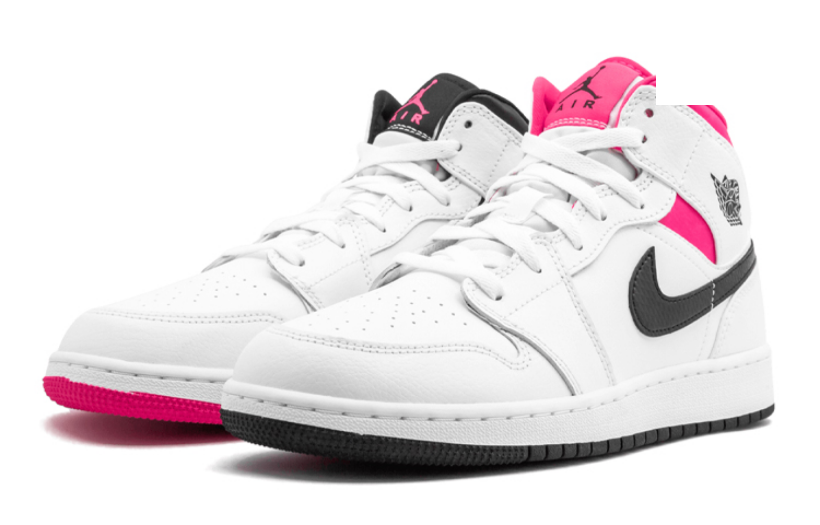 Фото № 3 с приближением к товару «‎Nike Air Jordan 1 Mid White Black Hyper Pink»