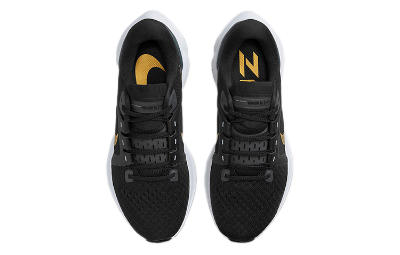 Фото № 4 с приближением к товару «‎Nike Wmns Air Zoom Vomero 16 Low-Top Running Shoes BlackWhiteGold»
