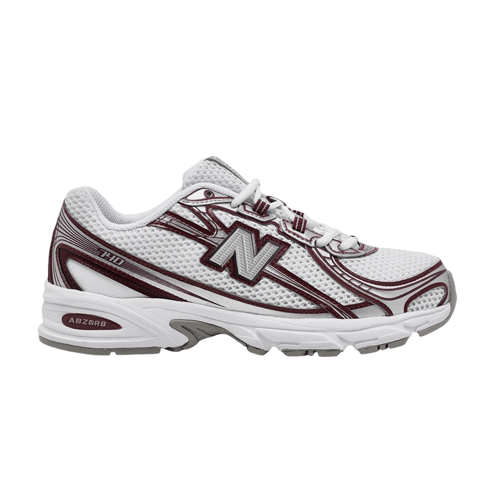 New Balance 740 White Burgundy Silver