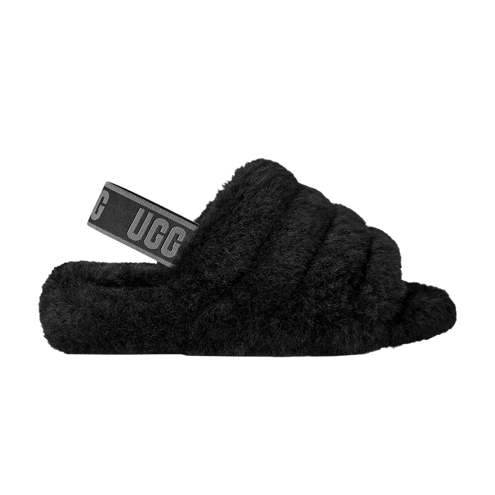 UGG Women's Fluff Yeah Slide Black Dark Shadow