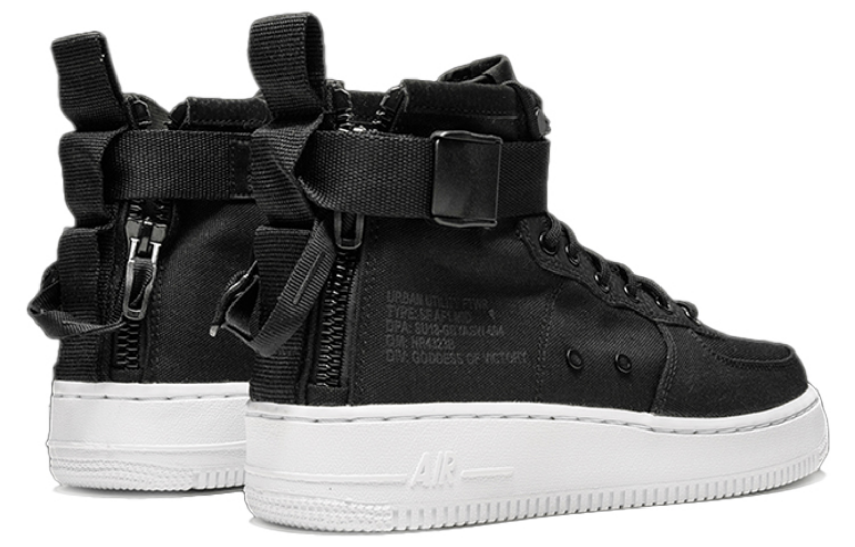 Фото № 3 с приближением к товару «‎Nike SF Air Force 1 Mid GS 'Black'»