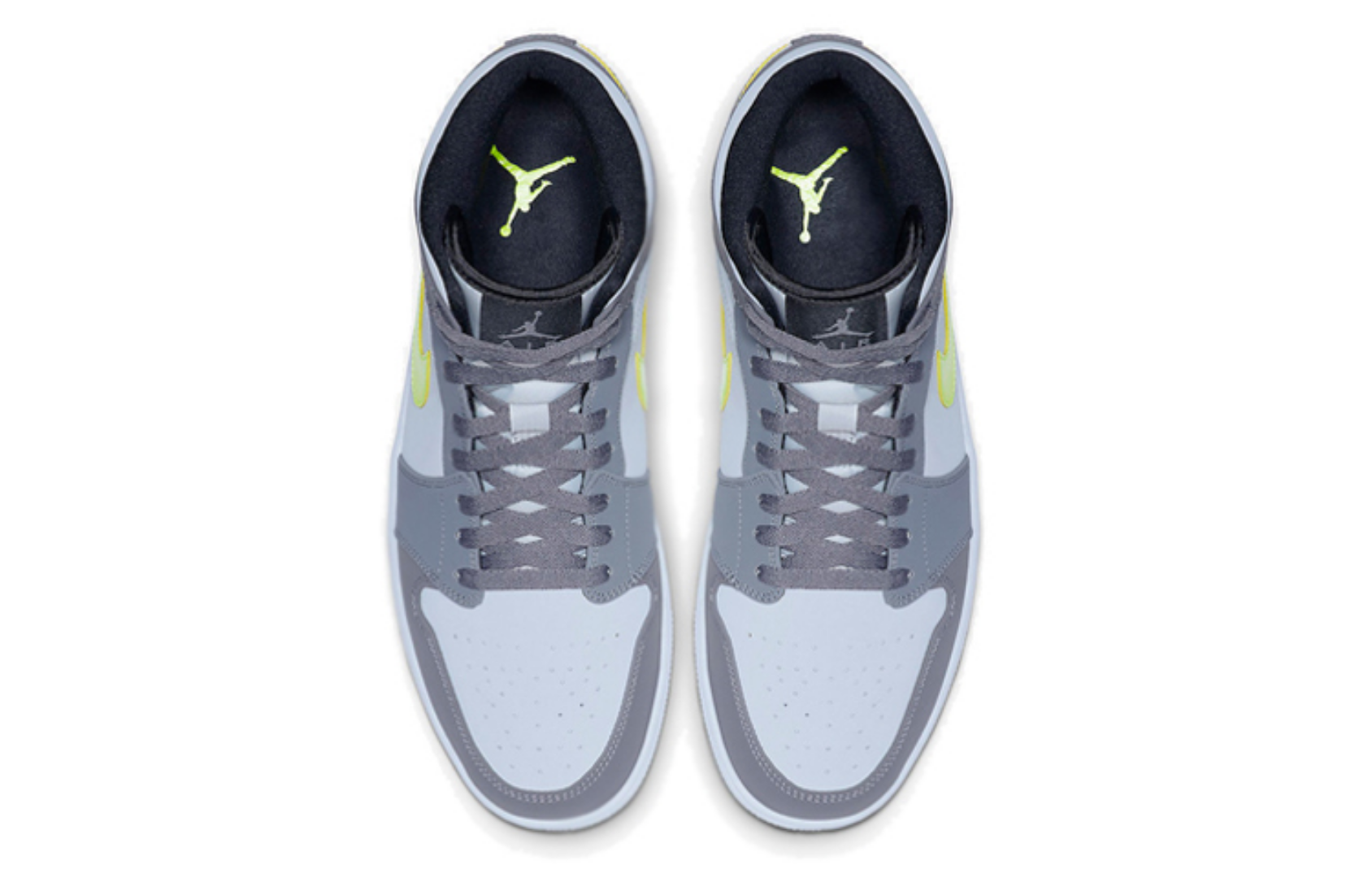 Фото № 3 с приближением к товару «‎Nike Air Jordan 1 Mid Neon Basketball shoes Yellow Grey»
