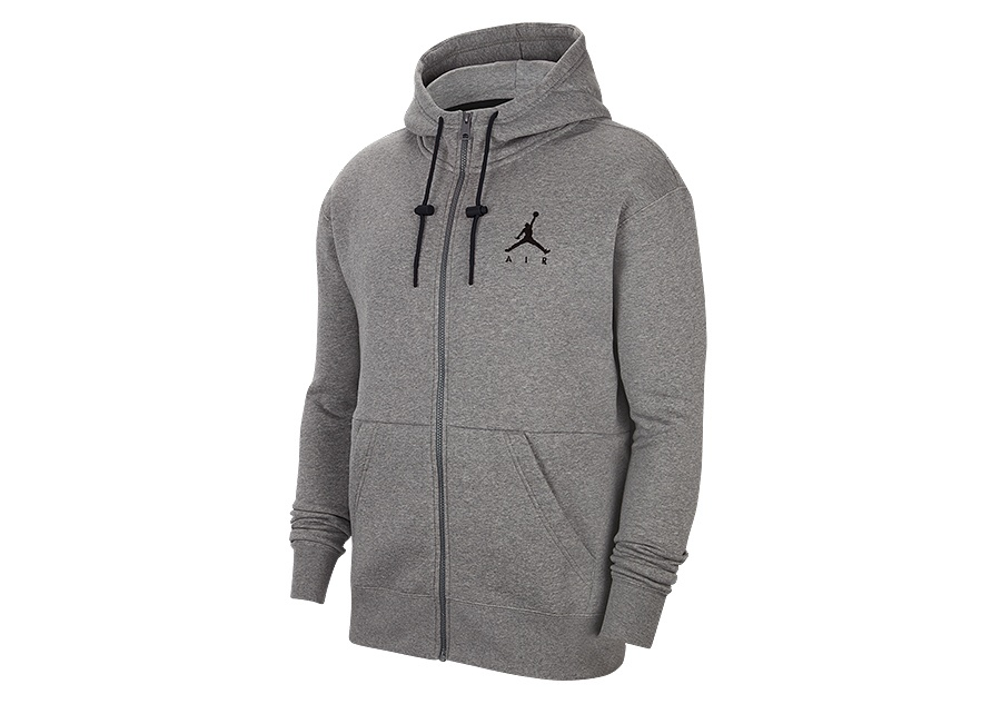 Фото № 2 с приближением к товару «‎Nike Air Jordan Jumpman Air Fleece Full-Zip Hoodie Carbon Heather»