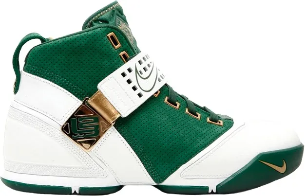 Фото № 1 с приближением к товару «‎Nike LeBron 5 Gorge Green Metallic Gold»