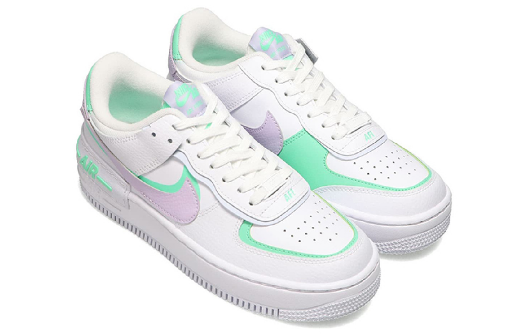Фото № 3 с приближением к товару «‎Nike Air Force 1 Shadow "Infinite Lilac" Macaroon For Women WhiteGreenPurple»