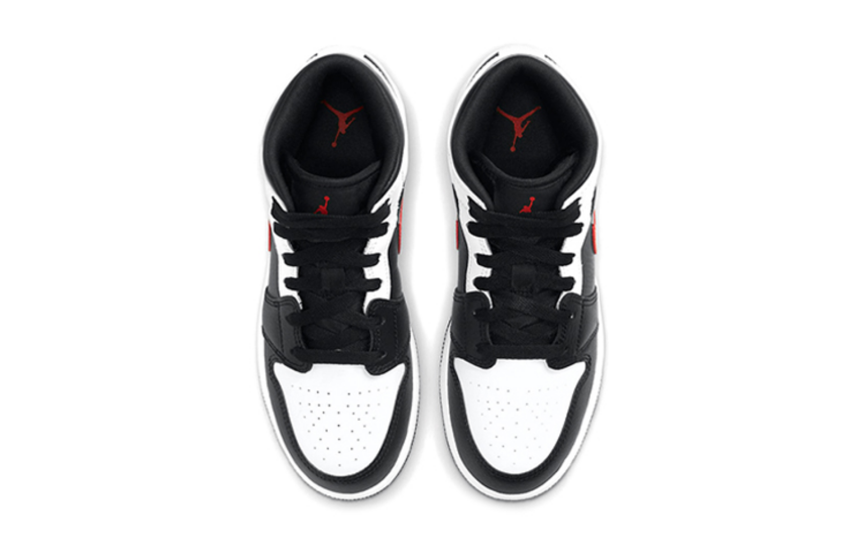 Фото № 4 с приближением к товару «‎Nike Air Jordan 1 Mid (GS) BlackWhiteRed»