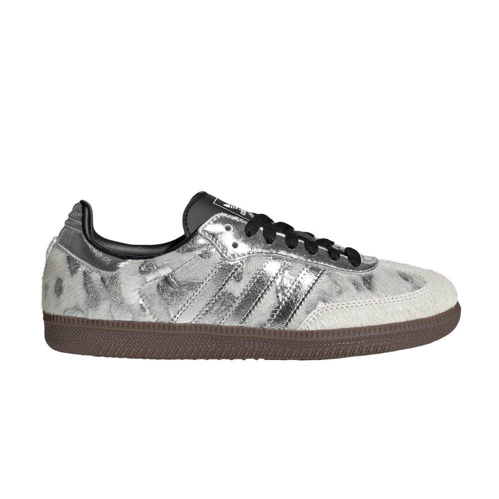 adidas Women's Samba OG Cream White Silver Metallic Black