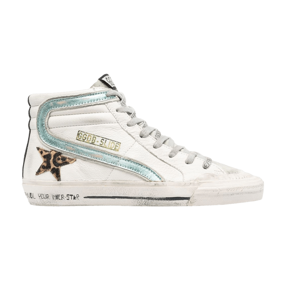 Golden Goose Women's Slide Sneaker White Leopard