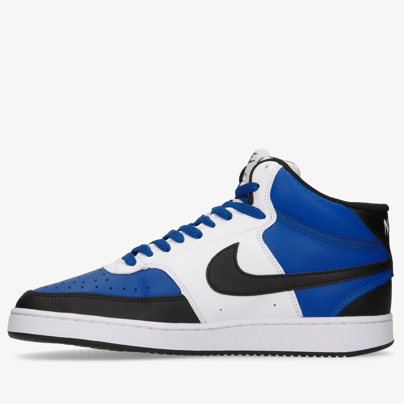 Фото № 4 с приближением к товару «‎Nike Court Vision Mid-Top Sneakers WhiteBlueBlack»