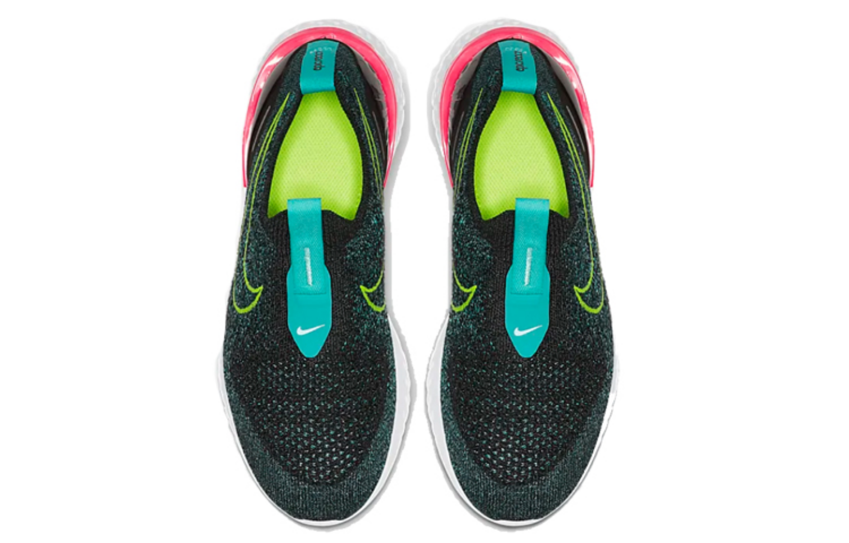 Фото № 3 с приближением к товару «‎Nike Epic Phantom React Flyknit Gs 'Black Hyper Jade'»