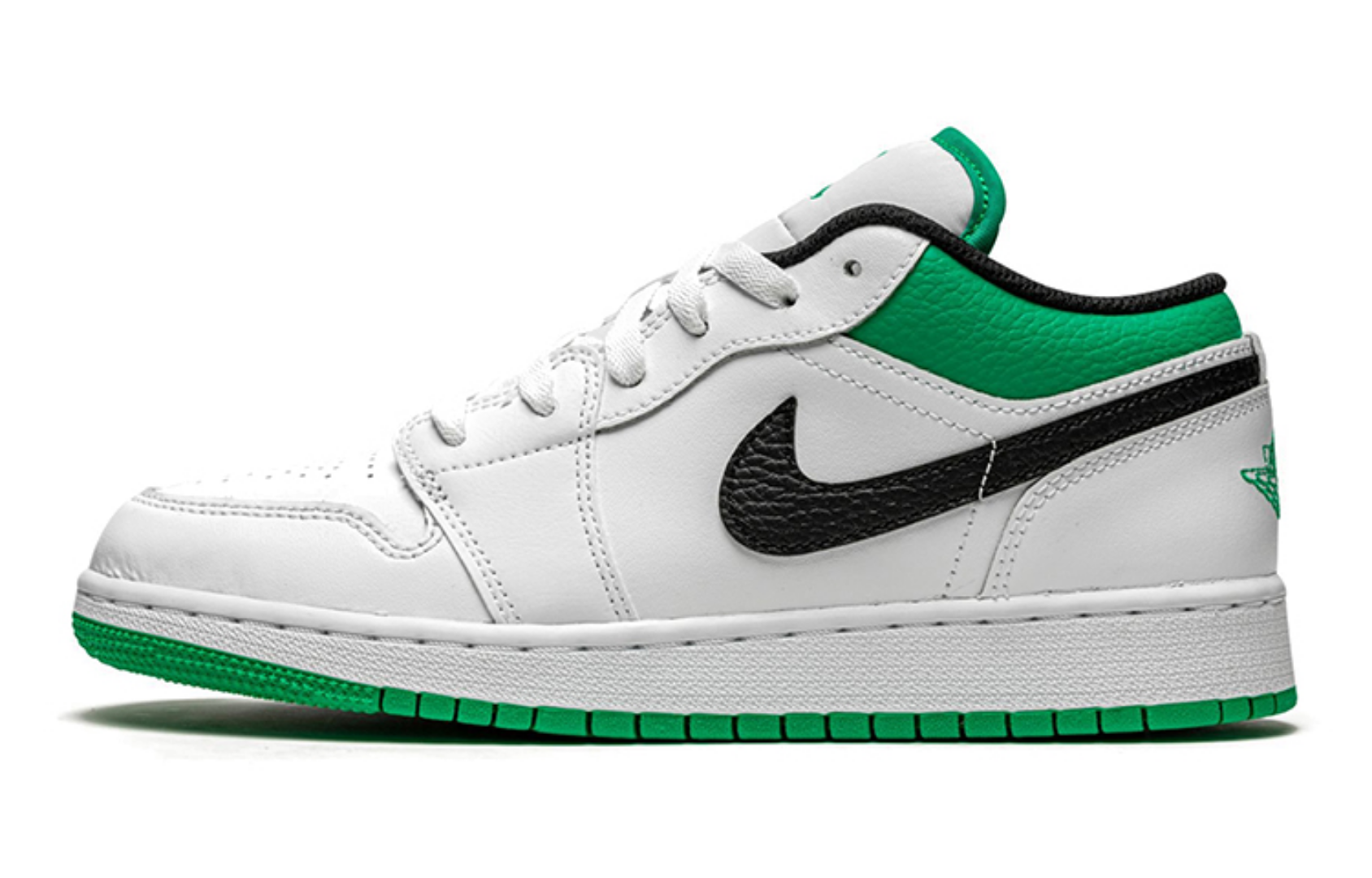 Фото № 1 с приближением к товару «‎Air Jordan 1 Low (Gs) Vintage Basketball Shoes White Lucky Green»
