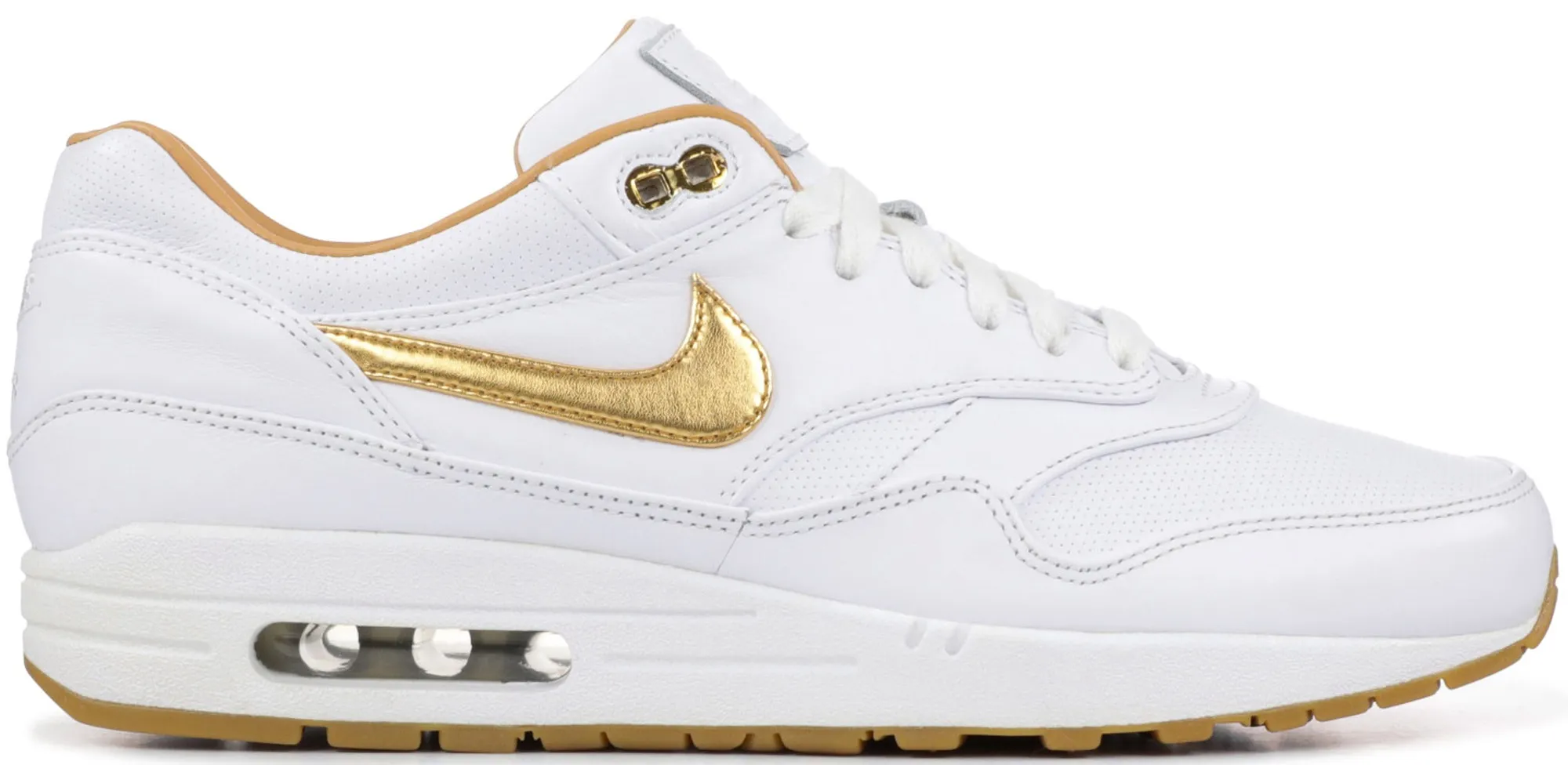 Фото № 1 с приближением к товару «‎Nike Air Max 1 FB Woven White Metallic Gold»