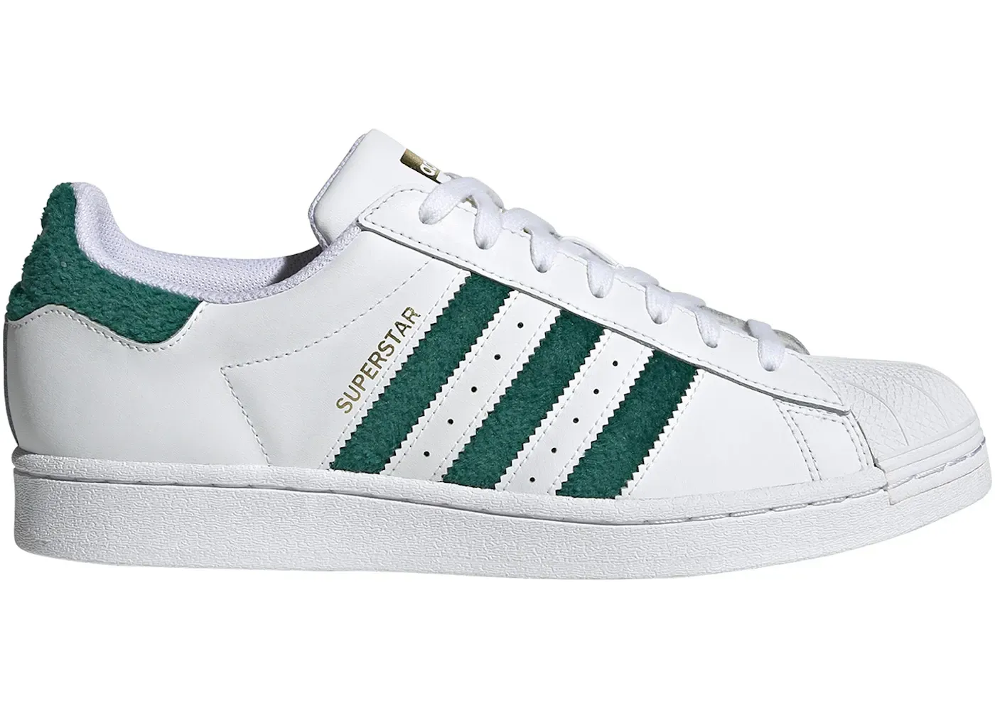 Фото № 1 с приближением к товару «‎adidas Superstar Chenille Stripes Cloud White Green»
