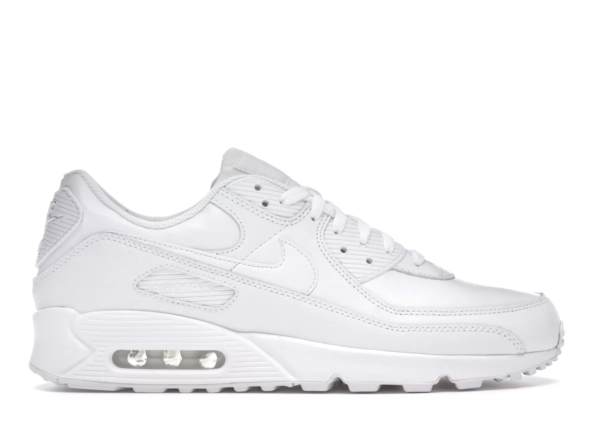 Фото № 1 с приближением к товару «‎Nike Air Max 90 Leather Triple White (2020)»