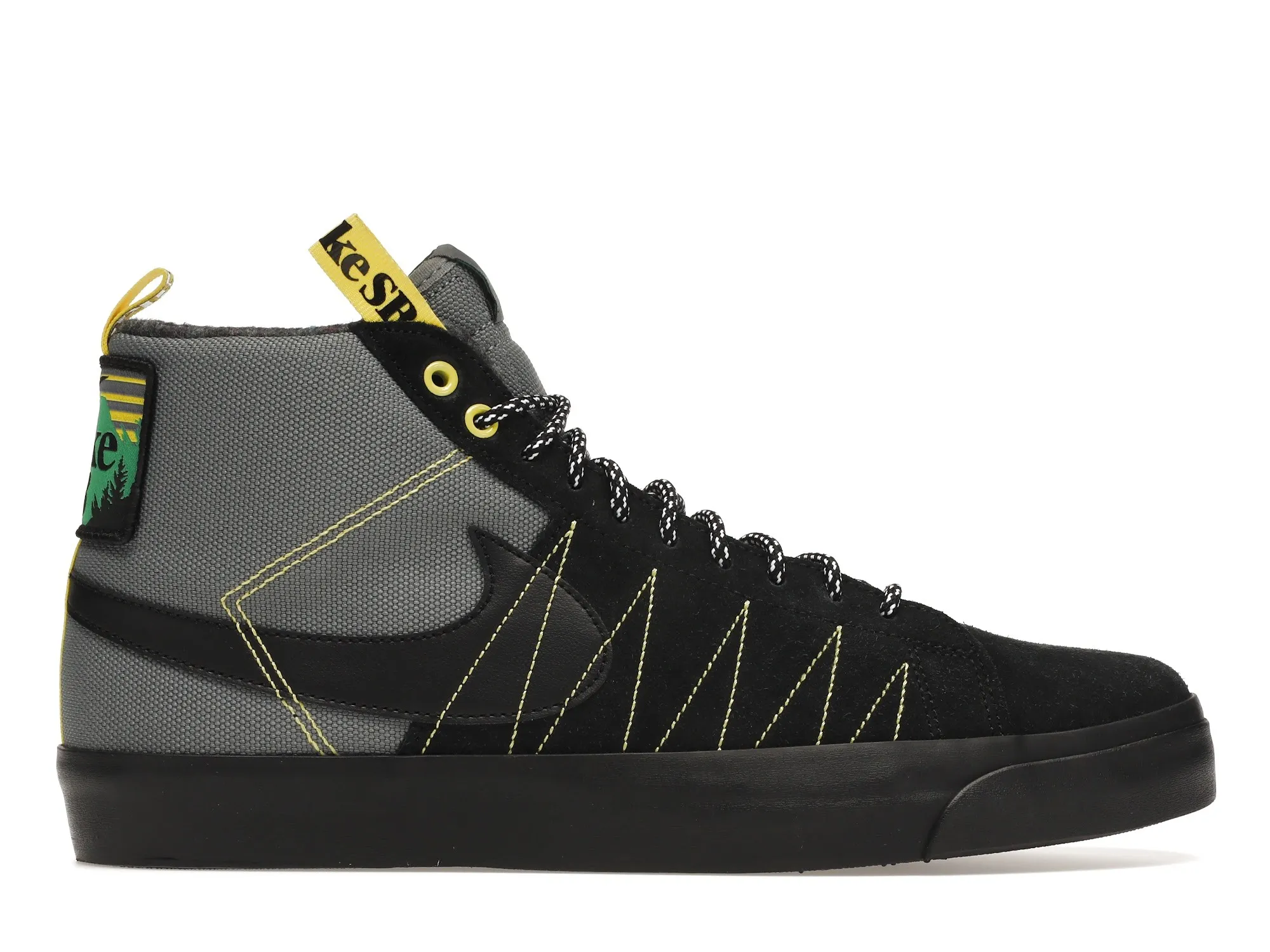 Фото № 1 с приближением к товару «‎Nike SB Zoom Blazer Mid PRM Acclimate Cool Grey Yellow Strike»