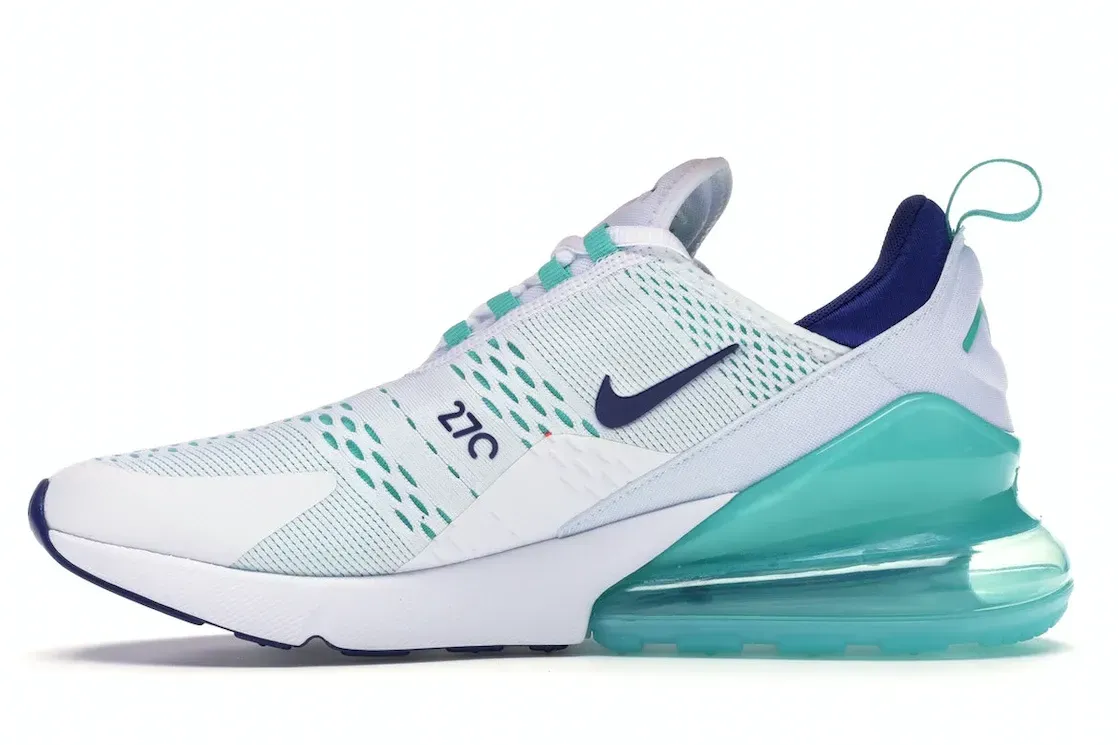 Фото № 3 с приближением к товару «‎Nike Air Max 270 White Hyper Jade Deep Royal Blue»