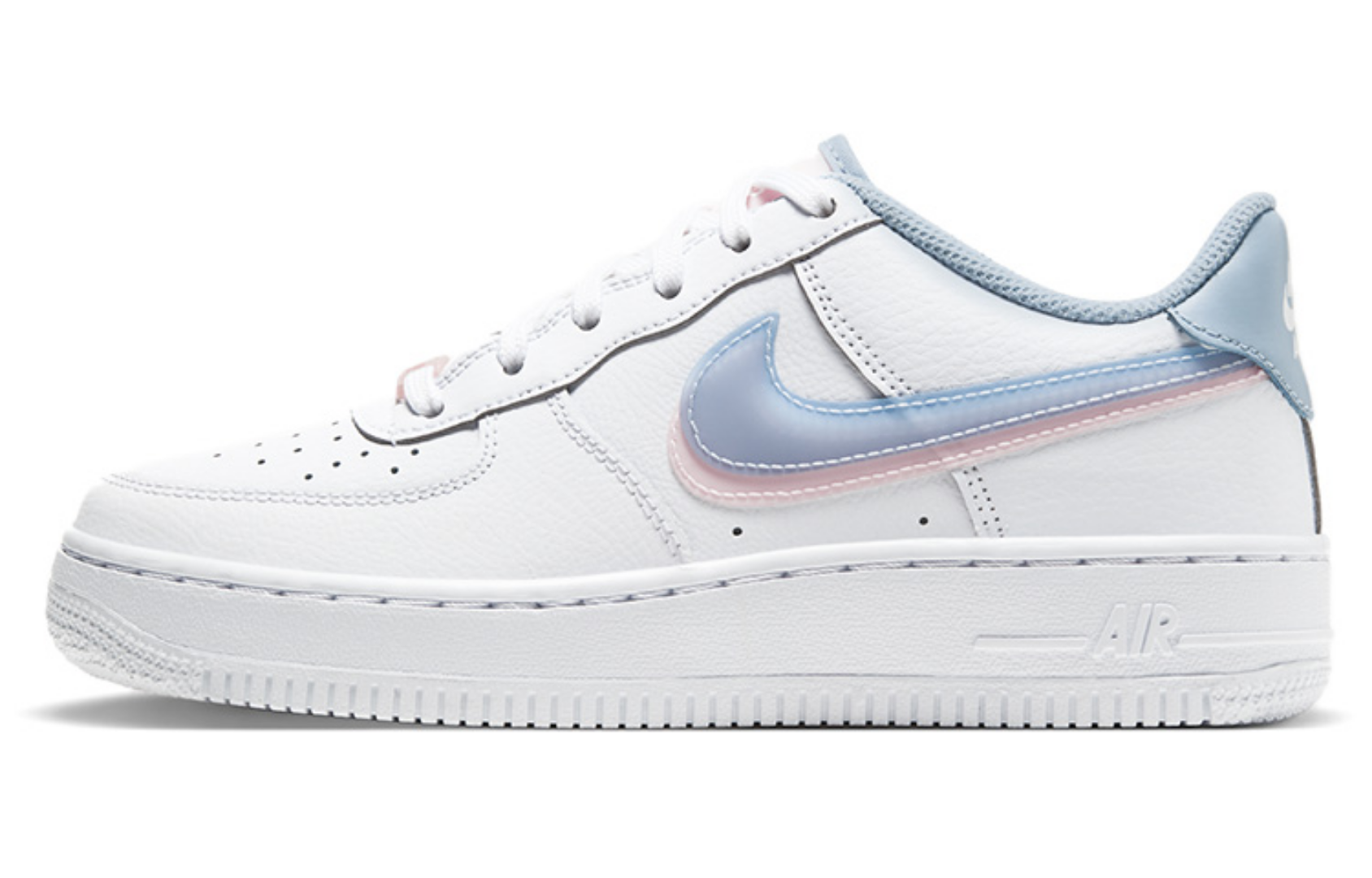 Фото № 1 с приближением к товару «‎Nike Air Force 1 (GS) Double Swoosh WhiteBluePink»