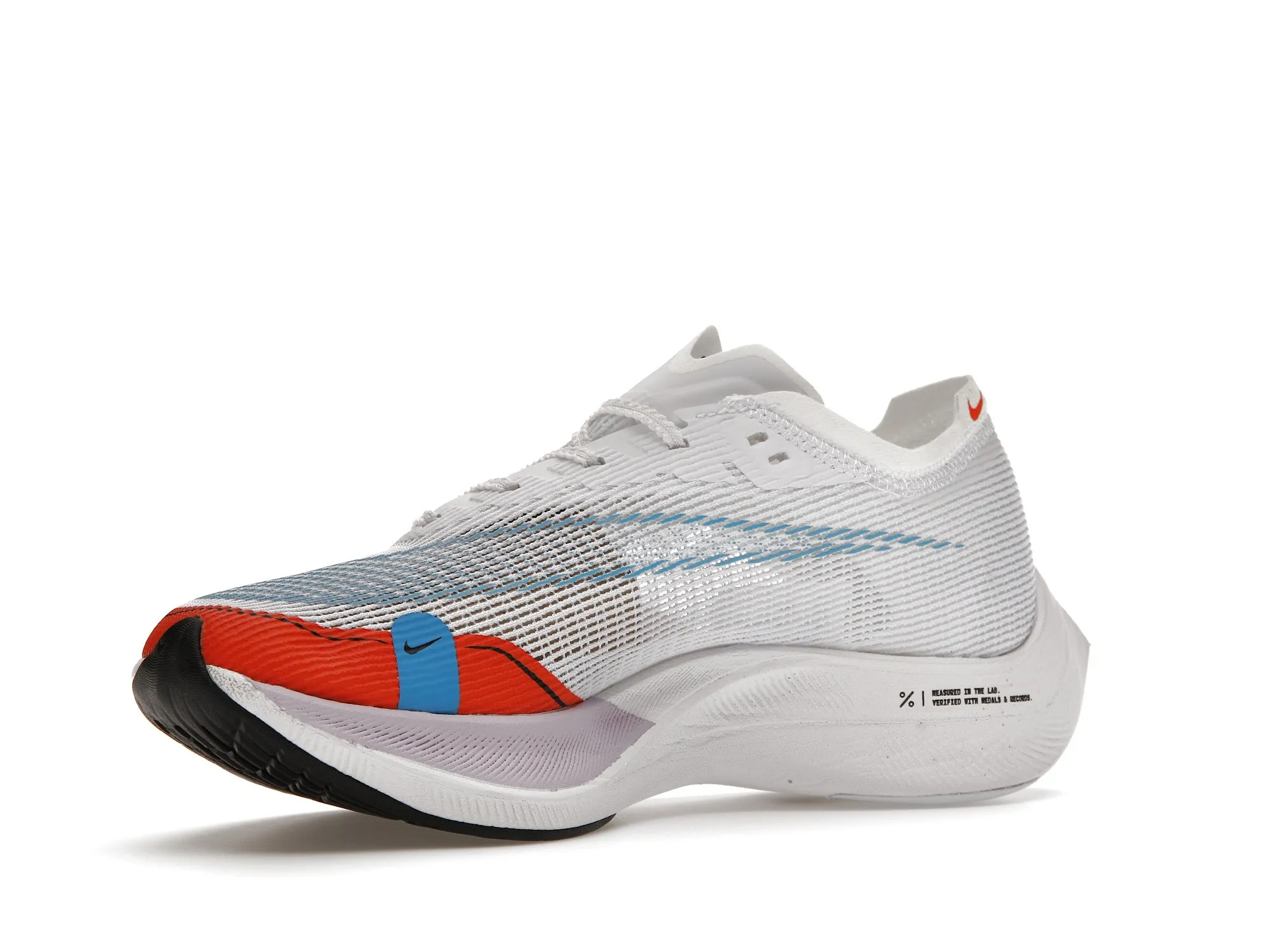 Фото № 4 с приближением к товару «‎Nike ZoomX Vaporfly Next% 2 White Laser Blue Rush Orange»