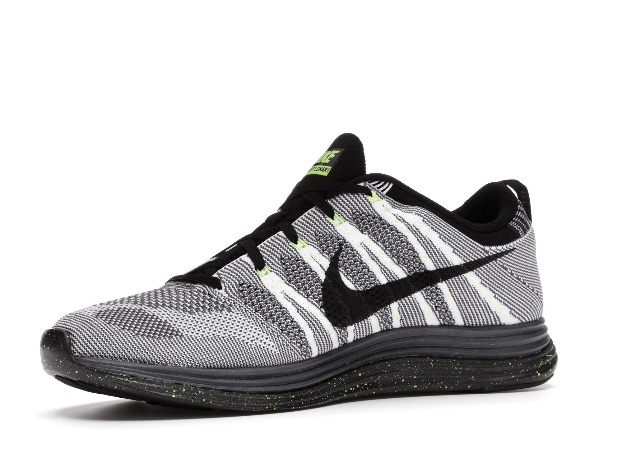 Фото № 3 с приближением к товару «‎Nike Flyknit Lunar1+ White Black Volt»