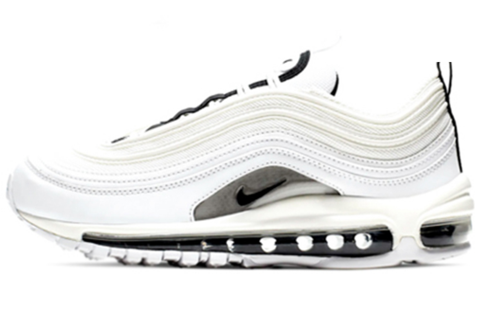 Фото № 1 с приближением к товару «‎Nike Air Max 97 (W) Running Shoes White Black Silver»