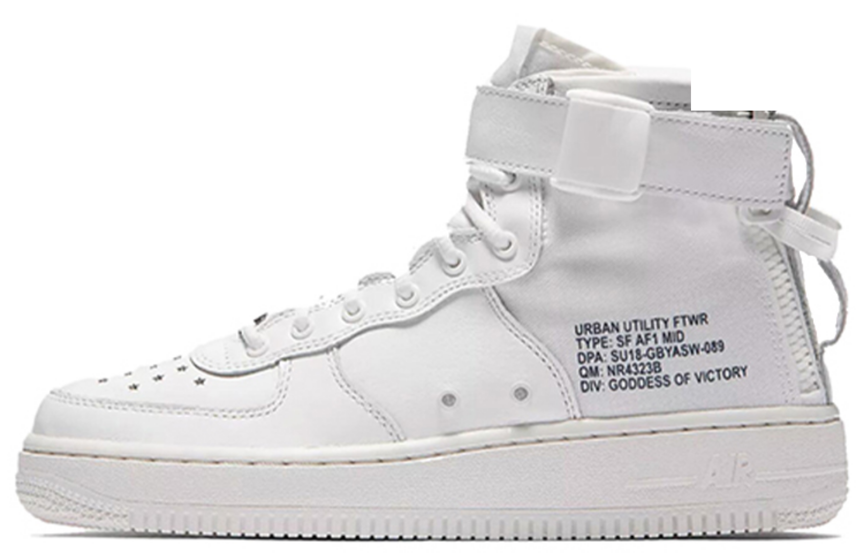 Фото № 1 с приближением к товару «‎Nike SF Air Force One Mid White (GS)»