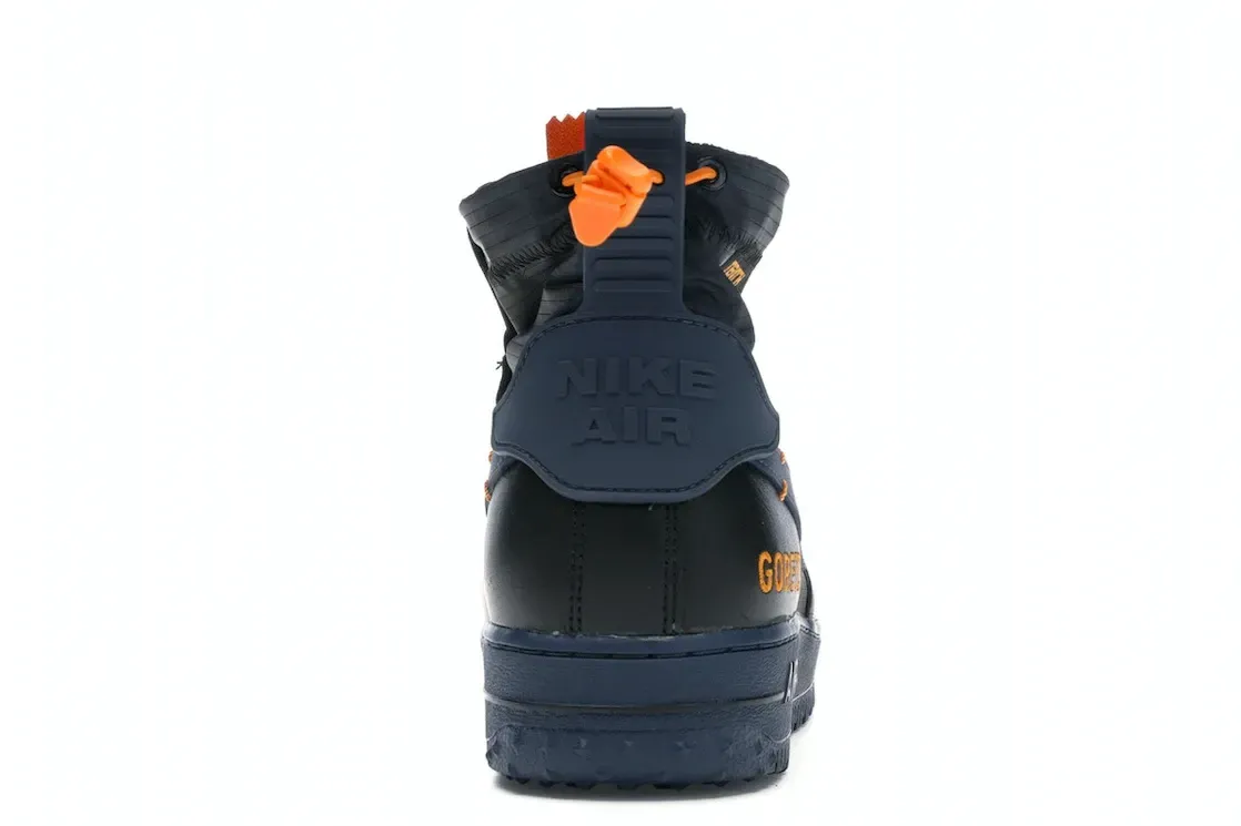 Фото № 4 с приближением к товару «‎Nike Air Force 1 Winter Gore-Tex Black Bright Ceramic Thunder Blue»
