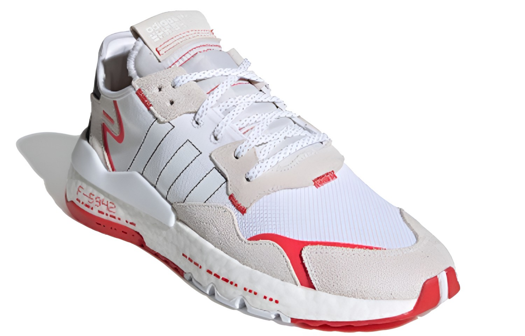 Фото № 3 с приближением к товару «‎ adidas originals Nite Jogger Sports Casual Shoes WhiteGreyRed»