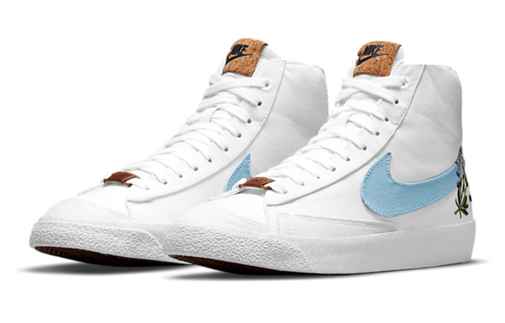Фото № 3 с приближением к товару «‎ Nike Blazer mid Skate shoes WhiteBlue»
