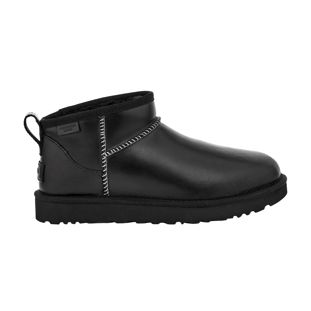 UGG Women's Classic Ultra Mini Leather Regen Boot Black