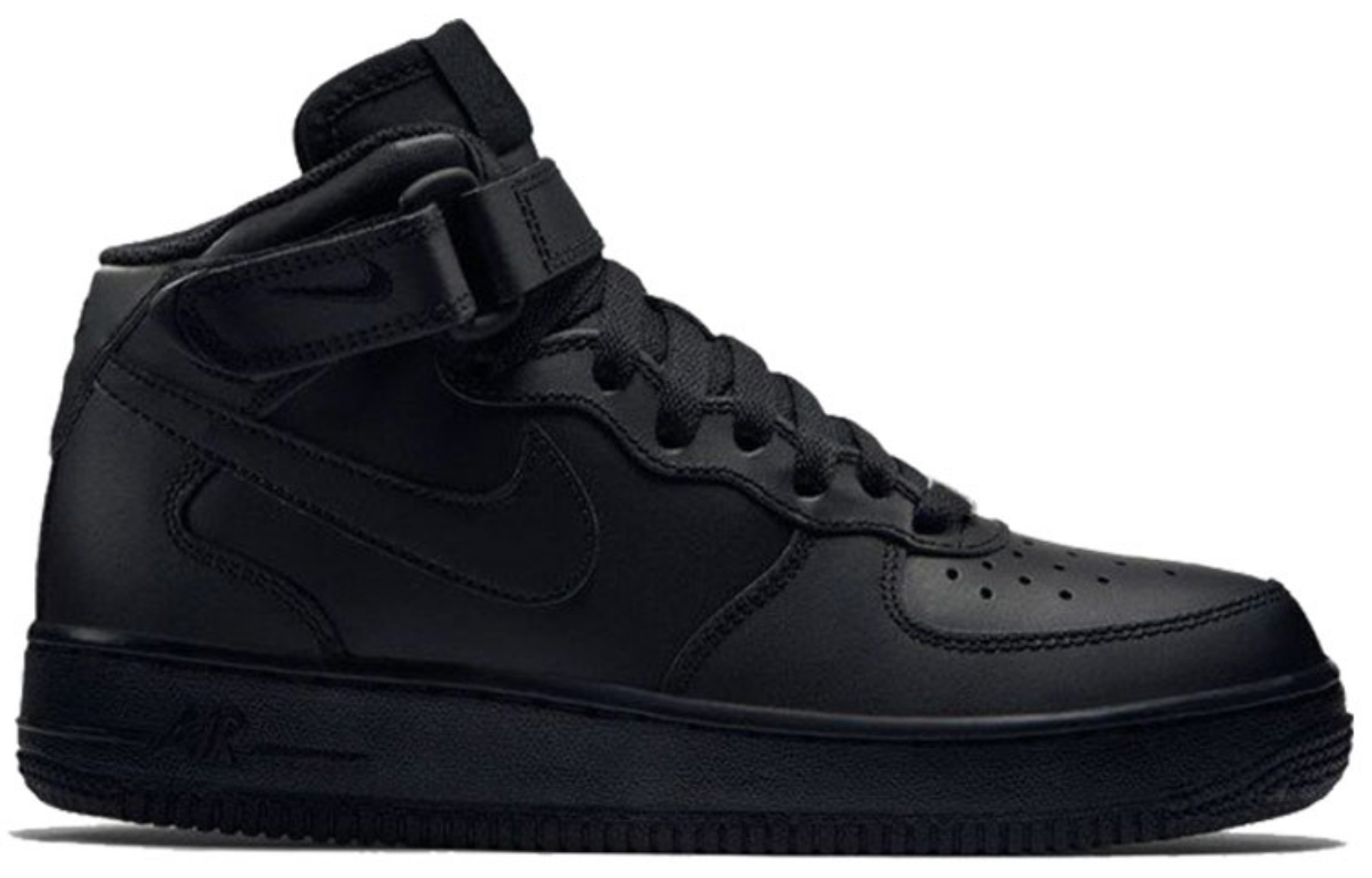 Фото № 2 с приближением к товару «‎Nike Air Force 1 Mid Gs 'Black'»