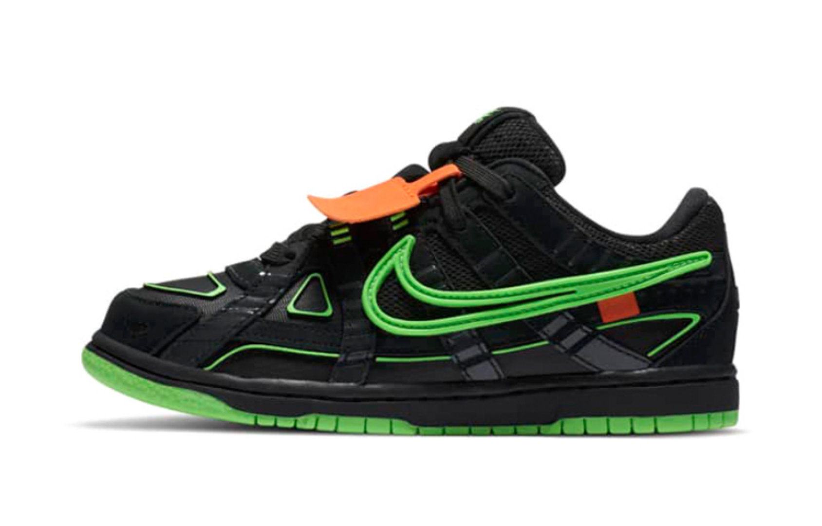Фото № 1 с приближением к товару «‎BPOff-White x Nike Air Rubber Dunk "Green Strike" BlackGreen»