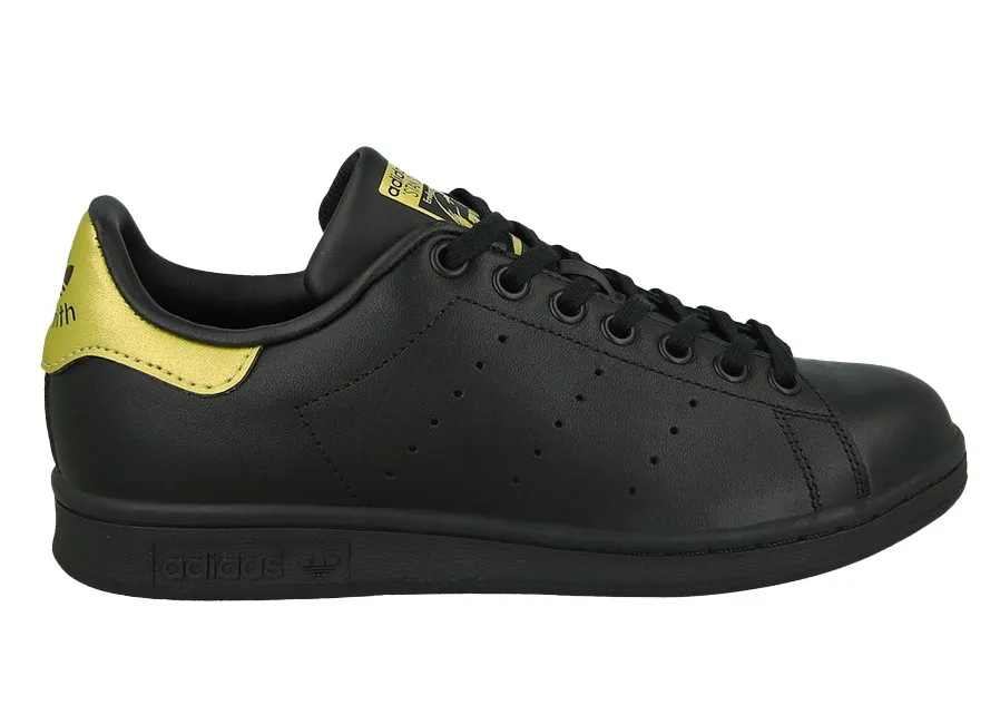 Фото № 1 с приближением к товару «‎adidas Stan Smith Black Metallic Gold (Youth)»