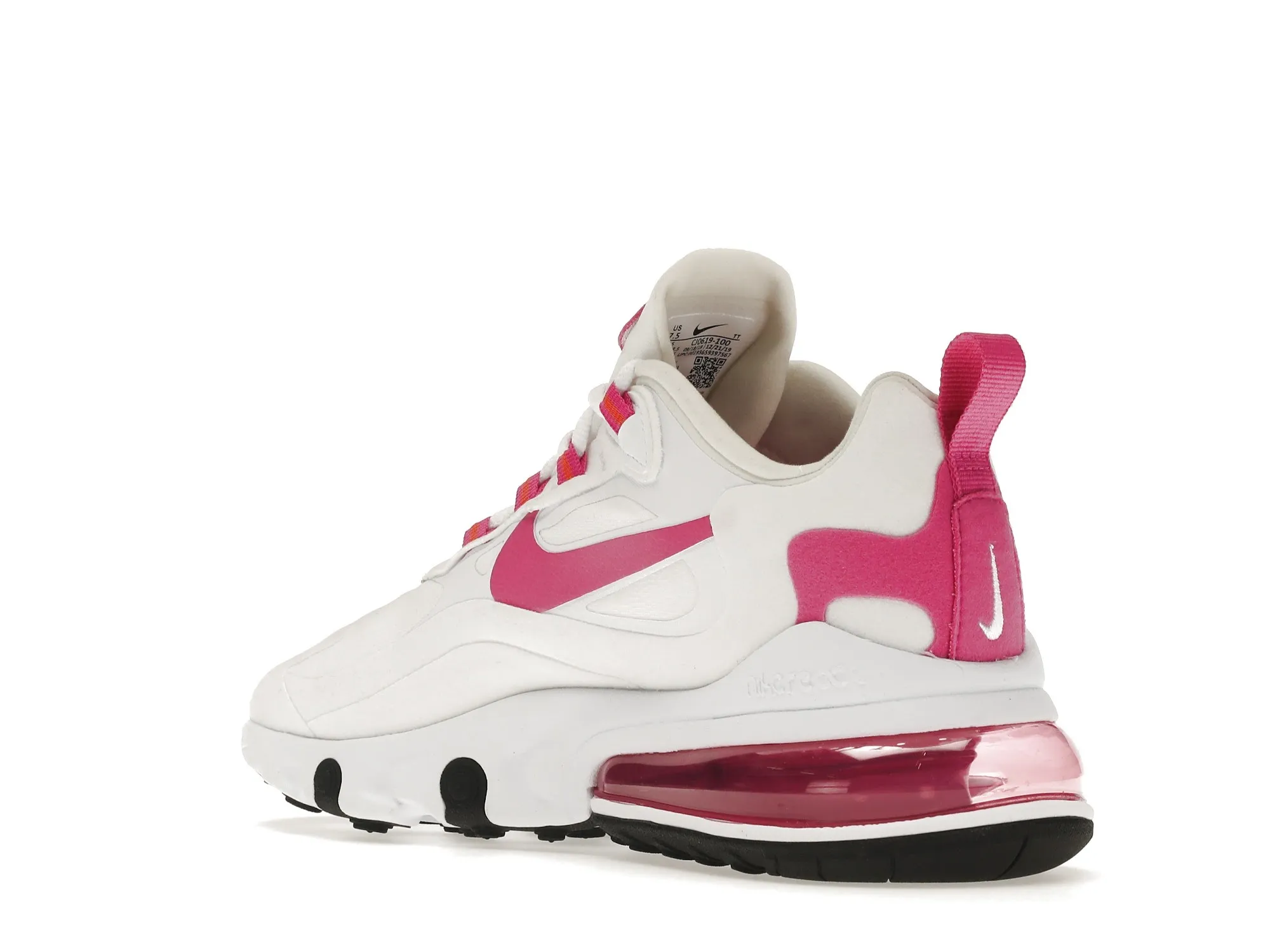 Фото № 6 с приближением к товару «‎Nike Air Max 270 React White Fire Pink »