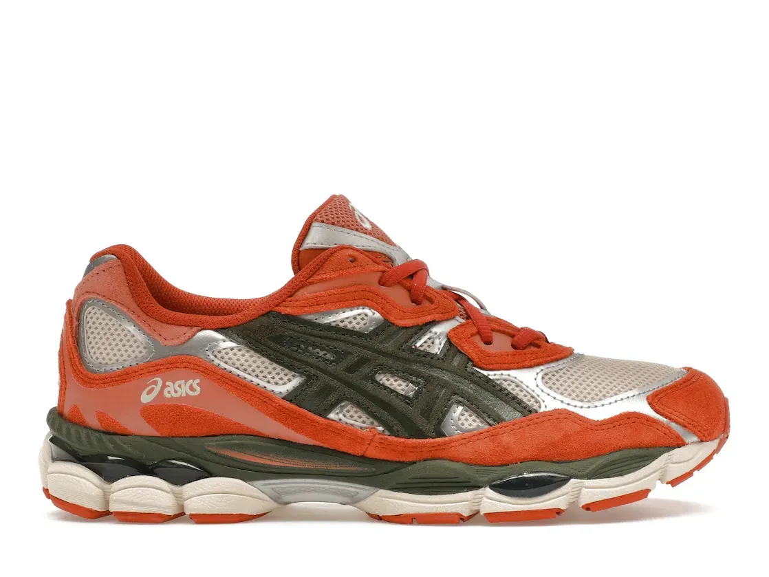 Фото № 1 с приближением к товару «‎ASICS Gel-NYC Oatmeal Forest Green Orange»