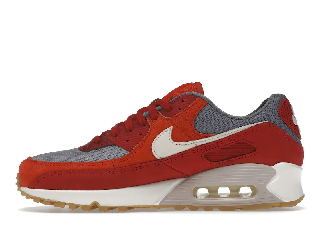 Фото № 3 с приближением к товару «‎Nike Air Max 90 Premium Gym Red Smoke Grey Gum»