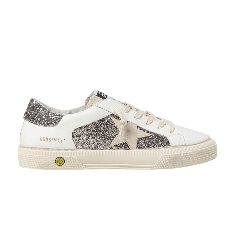 Golden Goose May Double Quarter Kids White Cinder Glitter