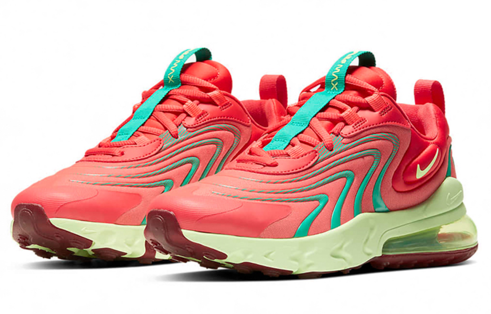 Фото № 3 с приближением к товару «‎Nike Air Max 270 React ENG GS 'Track Red Neptune Green'»