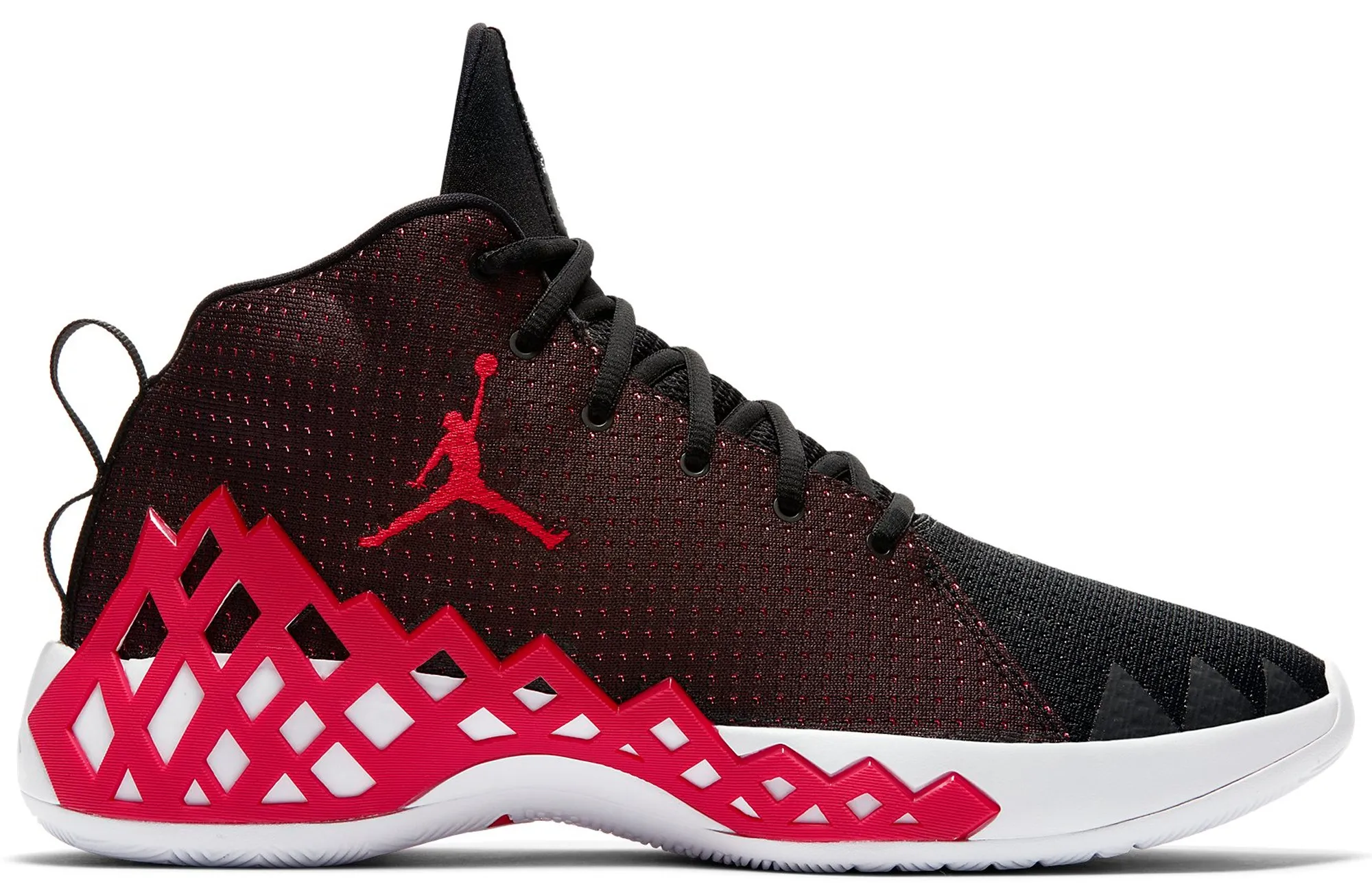 Фото № 1 с приближением к товару «‎Jordan Jumpman Diamond Mid Black University Red»