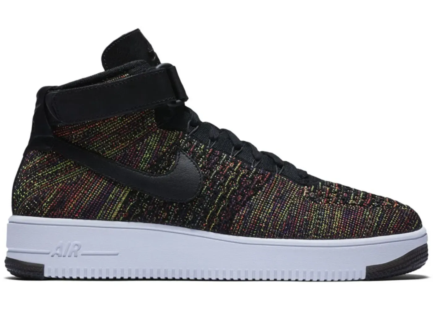 Фото № 1 с приближением к товару «‎Nike Air Force 1 Mid Flyknit Multi-Color Black»