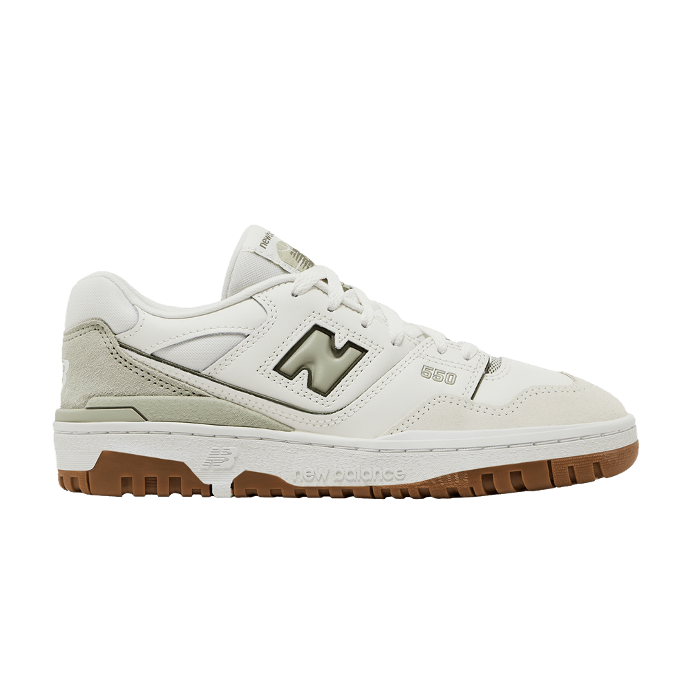 New Balance 550 Big Kid White Olive Gum
