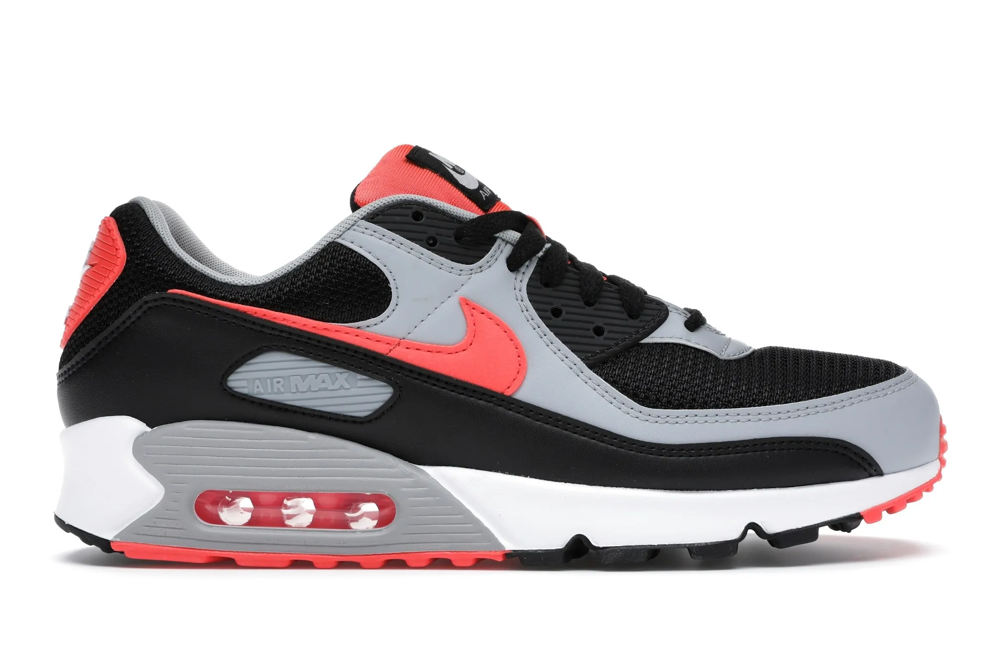 Фото № 1 с приближением к товару «‎Nike Air Max 90 Black Radiant Red Wolf Grey»