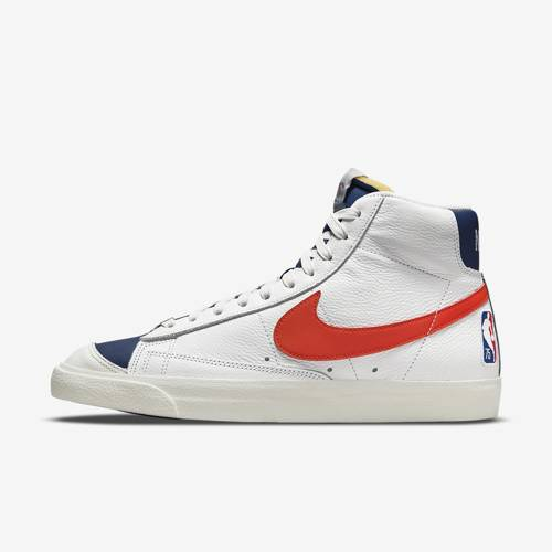 Фото № 1 с приближением к товару «‎Nba X Nike Blazer Mid '77 Emb Skate Shoes WhiteBlueOrange»