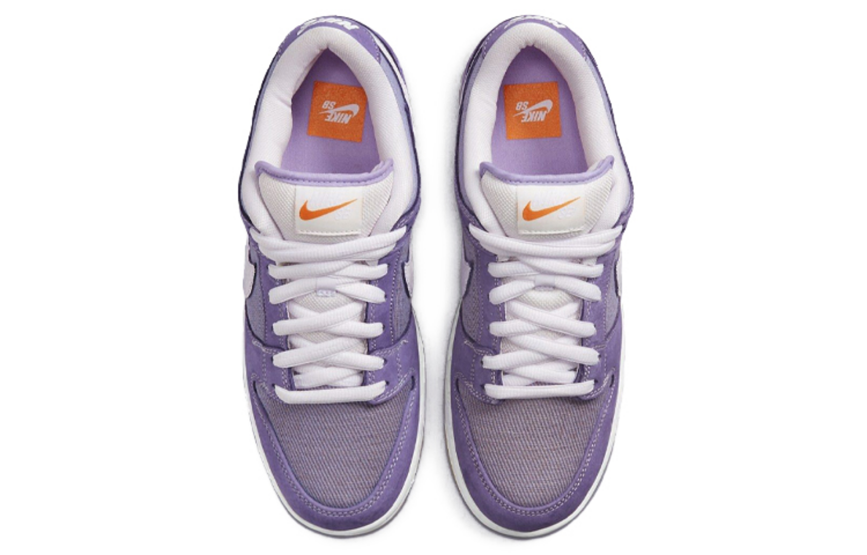 Фото № 4 с приближением к товару «‎Nike SB Dunk Low "Unbleached Pack" Low-Top Sneakers WhitePurple»