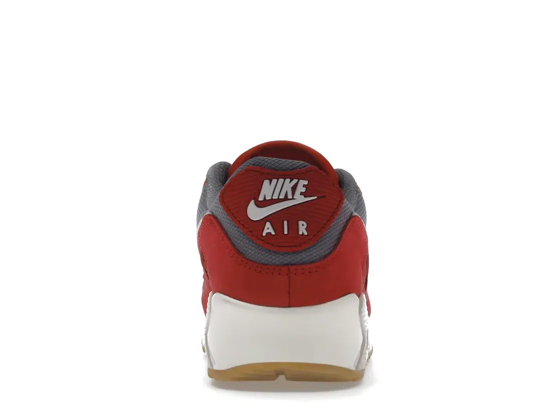 Фото № 4 с приближением к товару «‎Nike Air Max 90 Premium Gym Red Smoke Grey Gum»