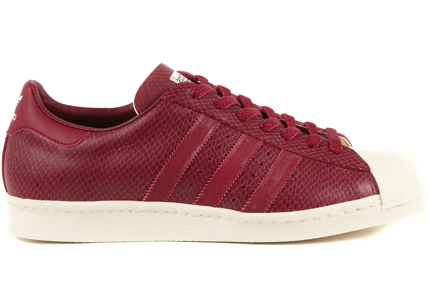 Фото № 1 с приближением к товару «‎adidas Superstar 80s atmos Burgundy Snake»