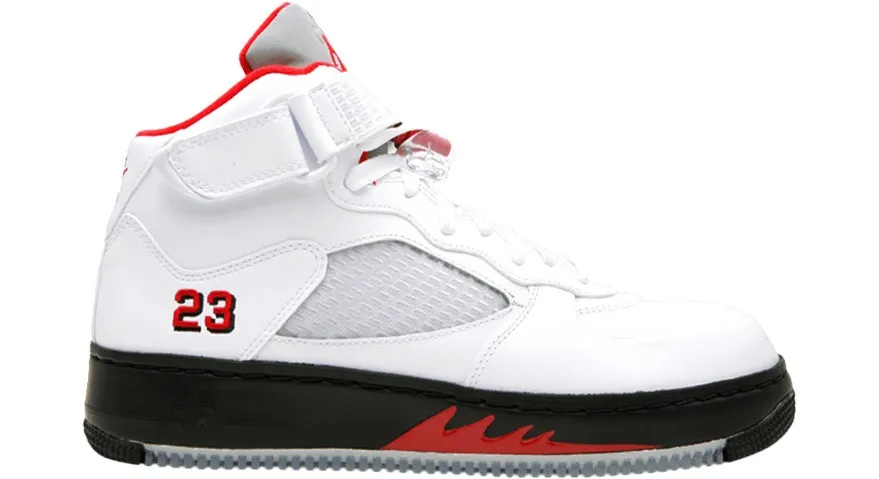 Фото № 1 с приближением к товару «‎Jordan 5 Fusion Varsity White Red»