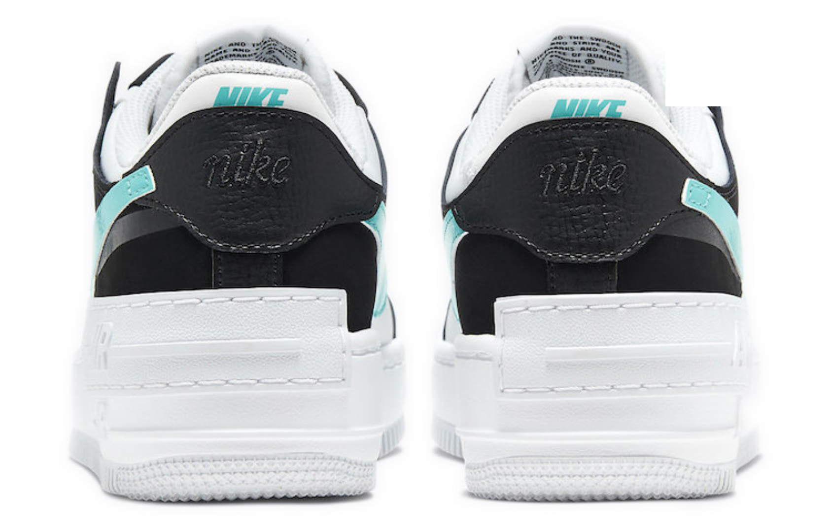 Фото № 4 с приближением к товару «‎Nike Air Force 1 Shadow White Black Aurora (W)»