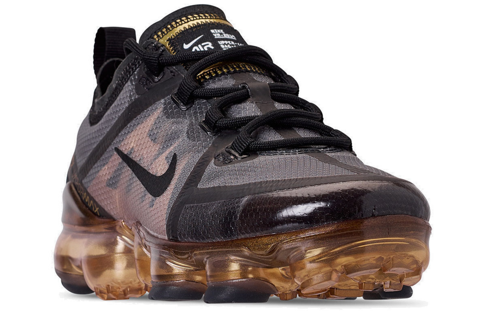 Фото № 3 с приближением к товару «‎Nike Air Vapormax 2019 Black Metallic Gold Running Shoes»